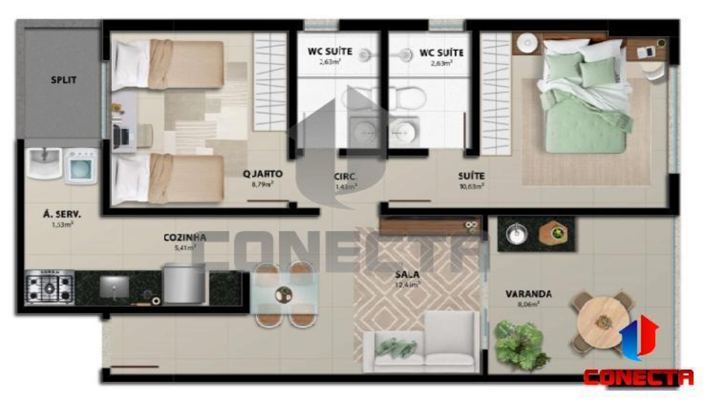 Apartamento, 2 quartos, 61 m² - Foto 9