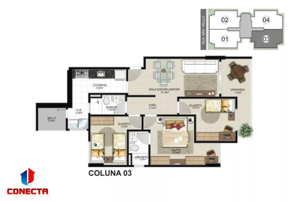 Apartamento à venda com 3 quartos, 86m² - Foto 6