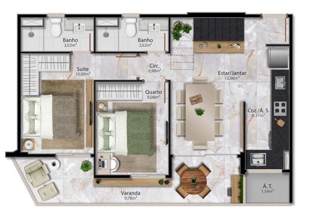 Cobertura, 3 quartos, 122 m² - Foto 11