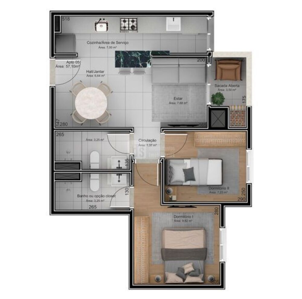 Apartamento, 2 quartos, 52 m² - Foto 5