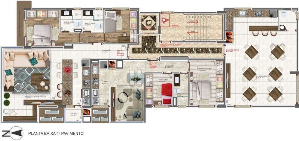Apartamento, 2 quartos, 56 m² - Foto 1