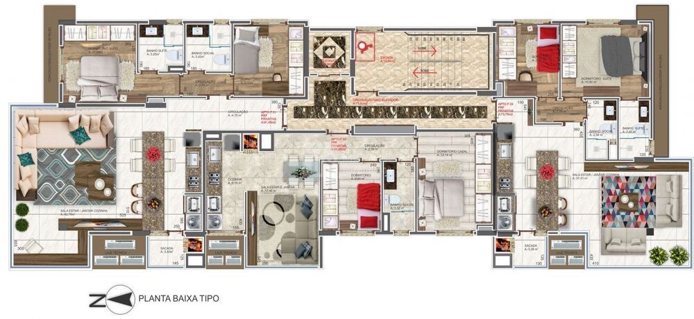 Apartamento, 2 quartos, 56 m² - Foto 2