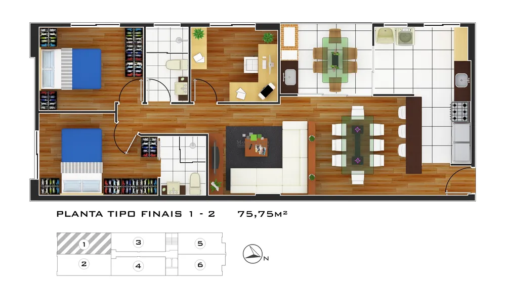 Apartamento, 2 quartos, 76 m² - Foto 3