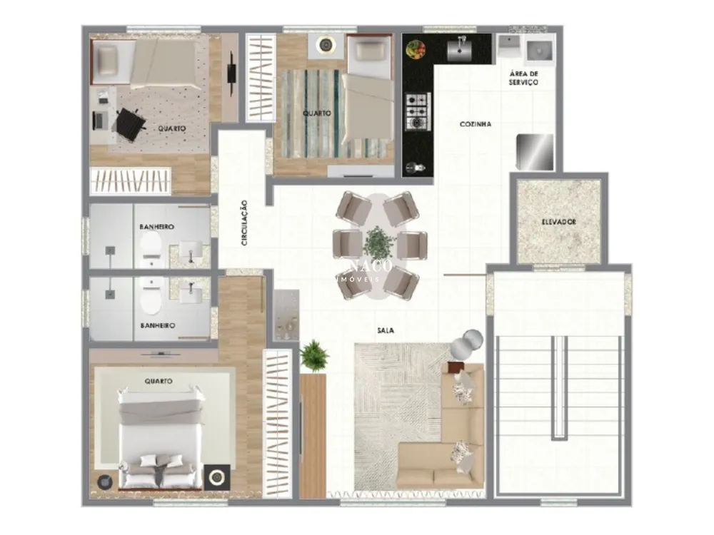 Apartamento, 3 quartos, 84 m² - Foto 3