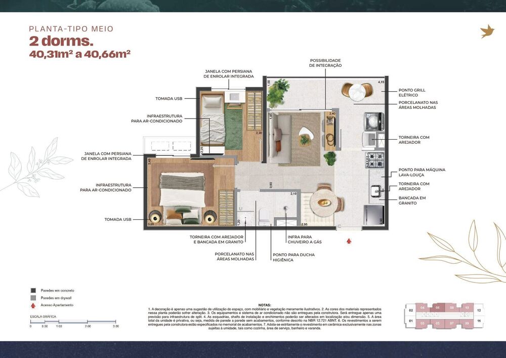 Apartamento, 2 quartos, 42 m² - Foto 1