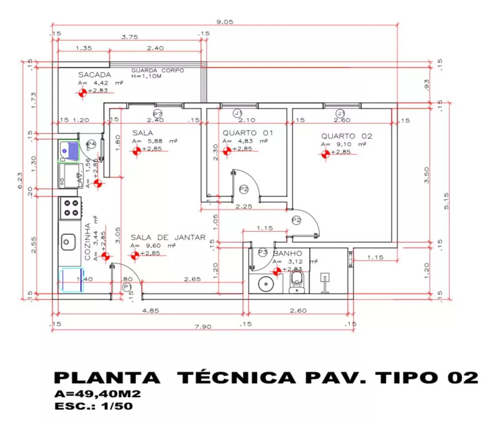 Apartamento à venda com 2 quartos, 49m² - Foto 1