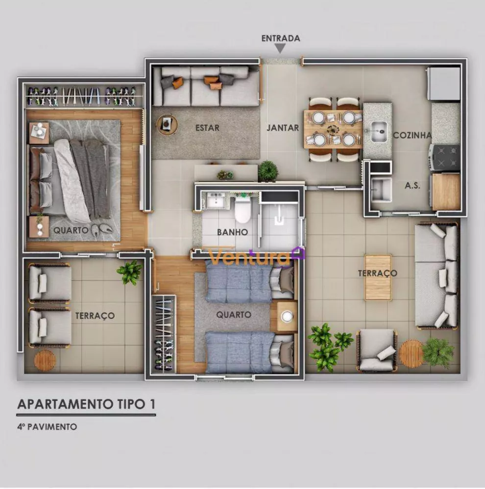 Apartamento, 2 quartos, 44 m² - Foto 4