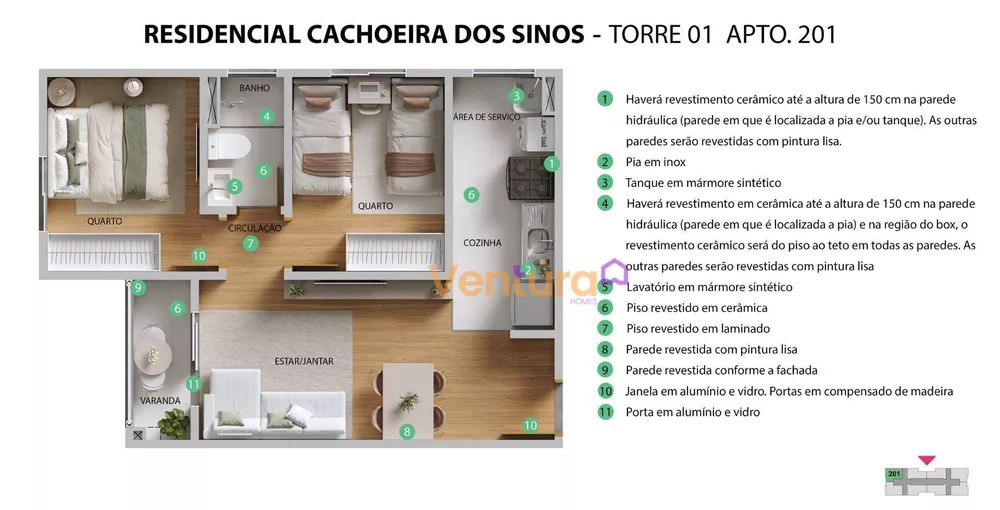 Apartamento, 2 quartos, 45 m² - Foto 2