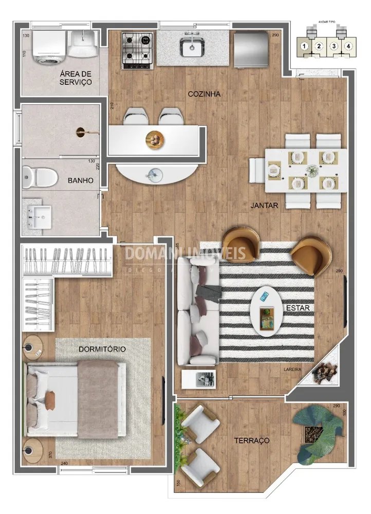 Apartamento, 1 quarto, 42 m² - Foto 3