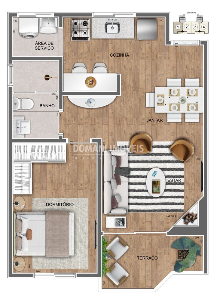 Apartamento, 1 quarto, 42 m² - Foto 3