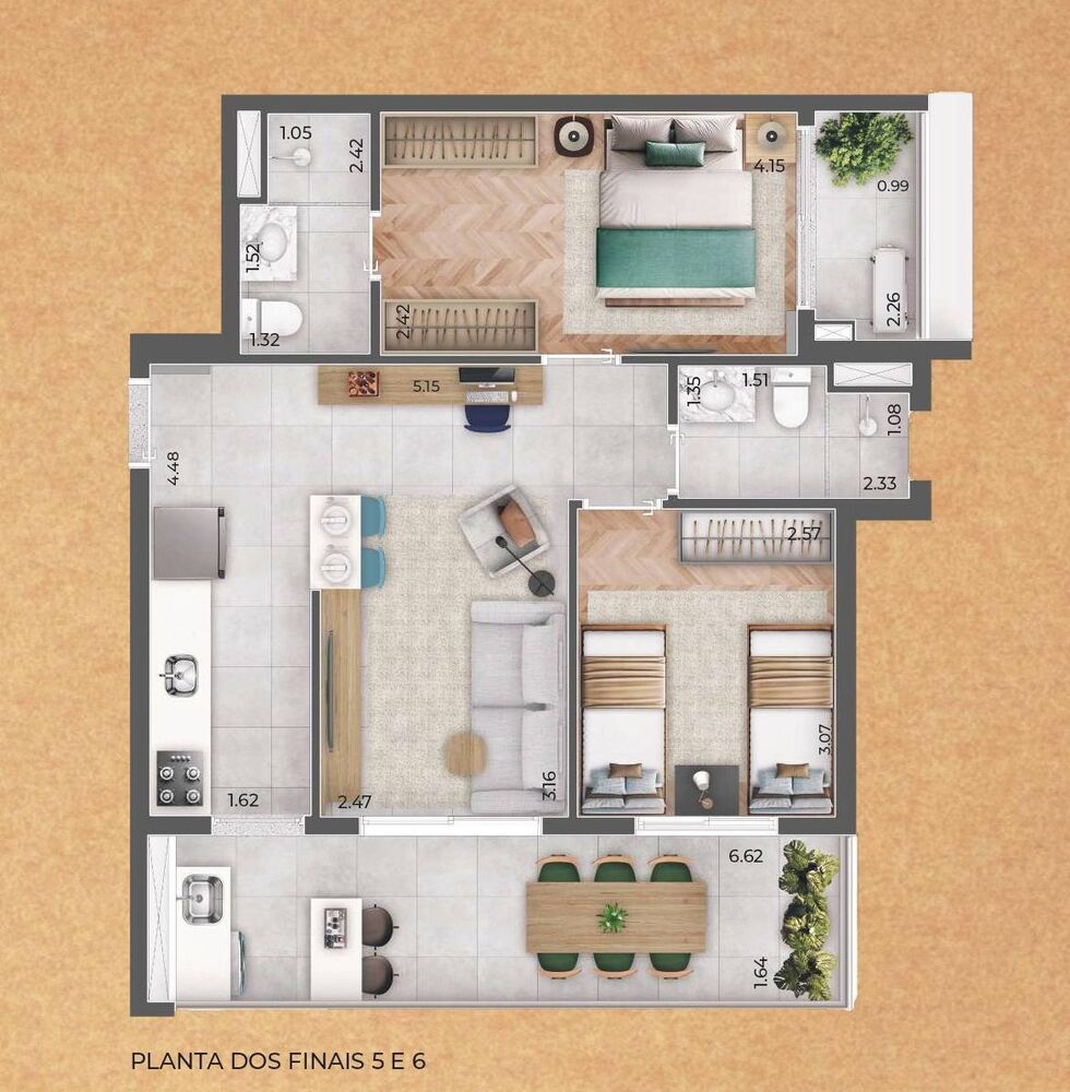 Apartamento à venda com 2 quartos, 68m² - Foto 1
