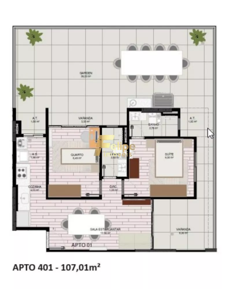 Apartamento à venda com 2 quartos, 107m² - Foto 13