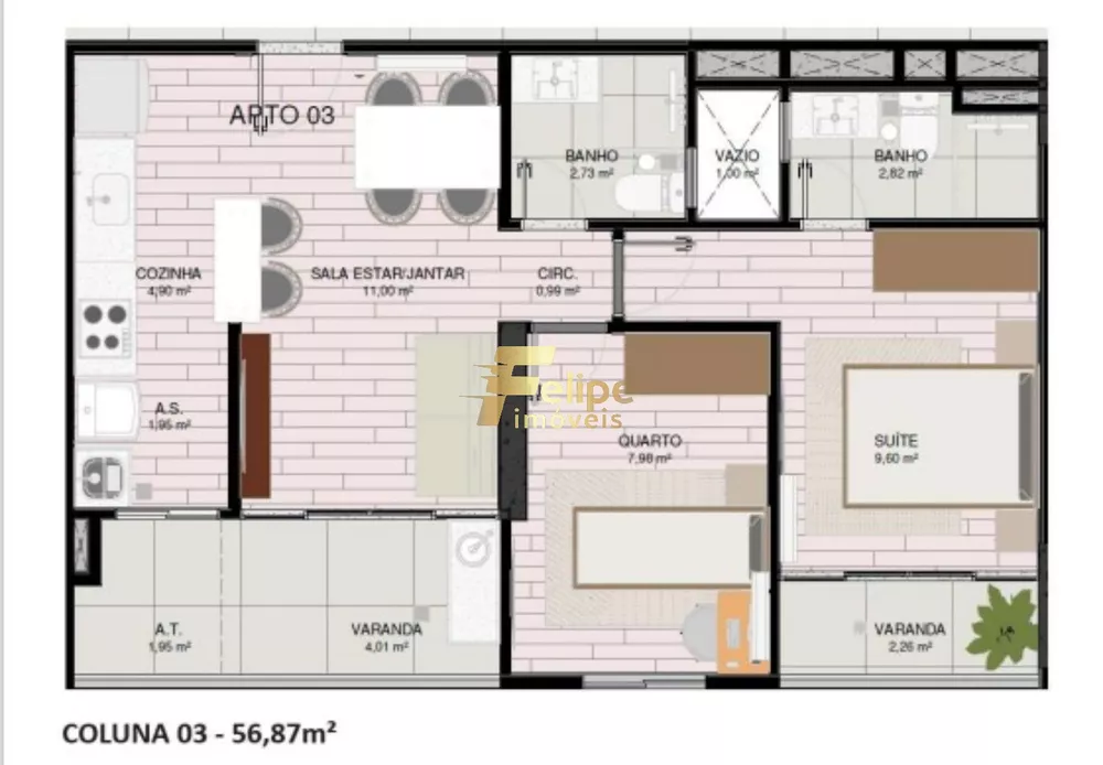 Apartamento à venda com 2 quartos, 107m² - Foto 17