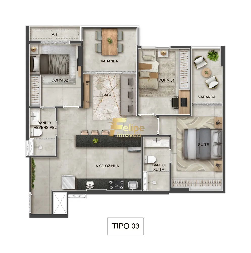 Apartamento, 3 quartos, 73 m² - Foto 10