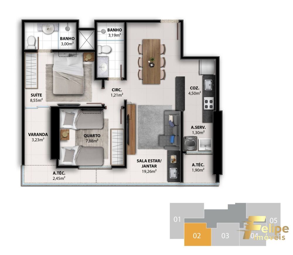 Apartamento, 2 quartos, 67 m² - Foto 8