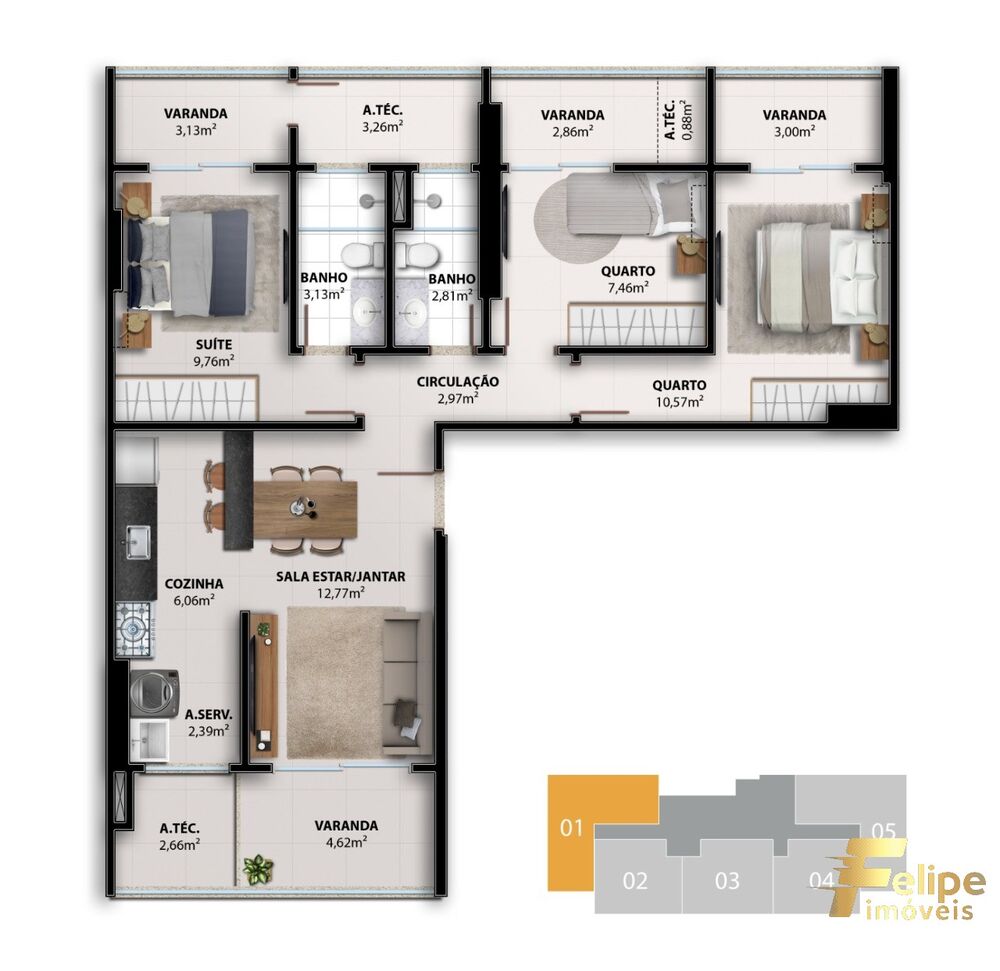 Apartamento, 2 quartos, 67 m² - Foto 7