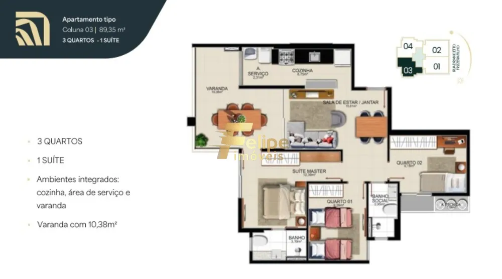 Apartamento, 3 quartos, 89 m² - Foto 8