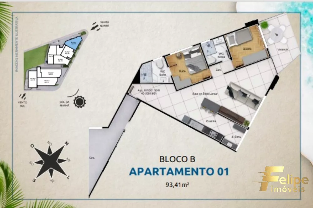 Apartamento à venda com 3 quartos, 101m² - Foto 2