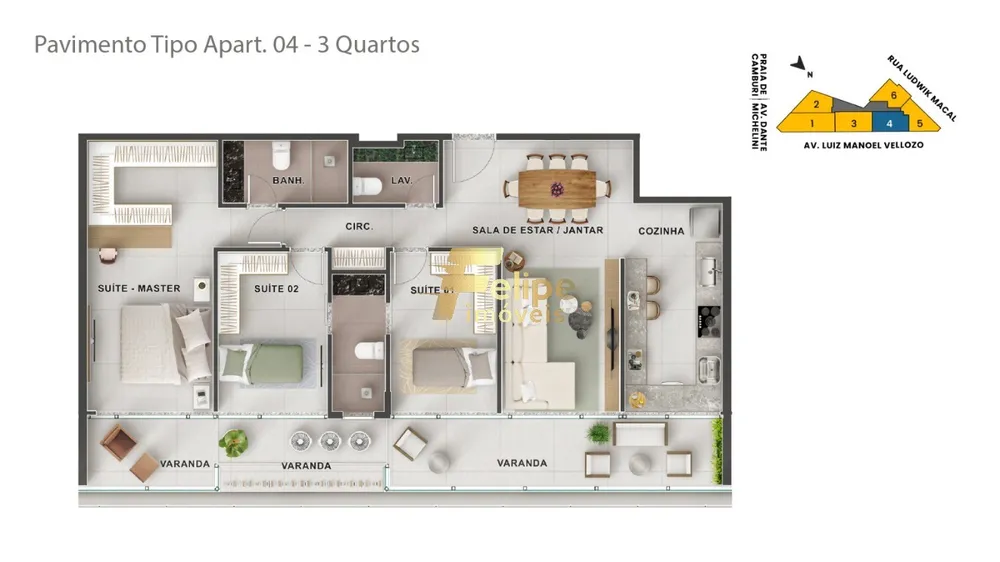 Apartamento, 3 quartos, 142 m² - Foto 2