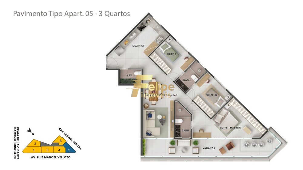 Apartamento, 3 quartos, 142 m² - Foto 2