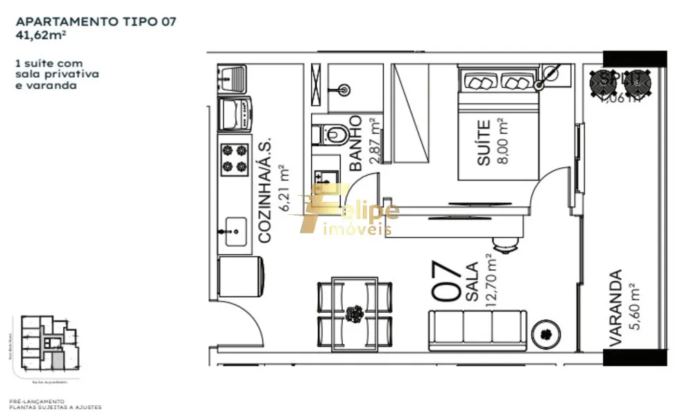 Apartamento, 1 quarto, 35 m² - Foto 9