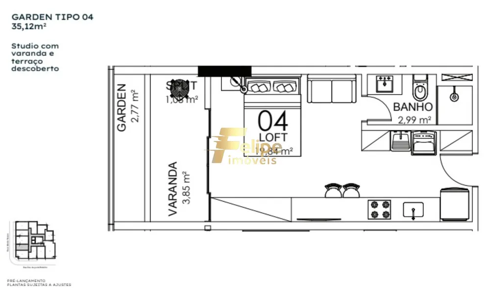 Apartamento, 1 quarto, 35 m² - Foto 6