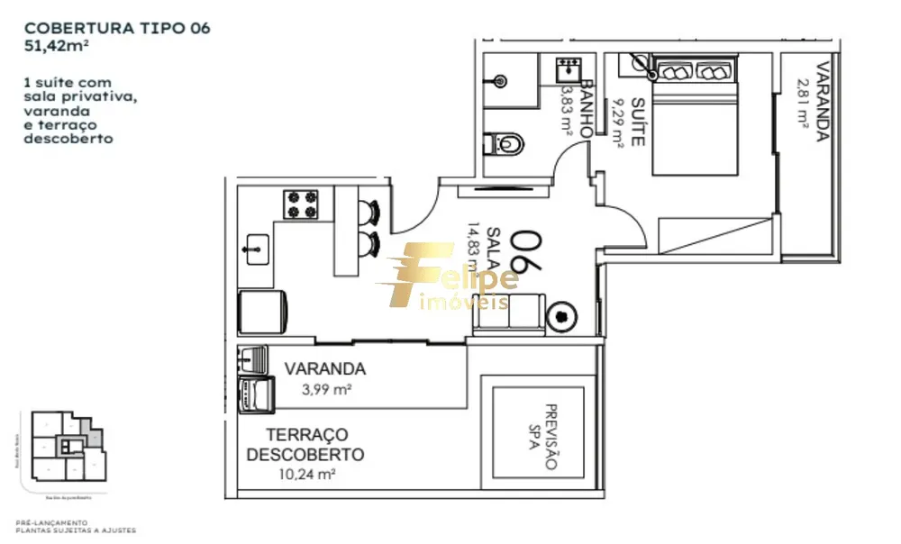 Apartamento, 1 quarto, 35 m² - Foto 3