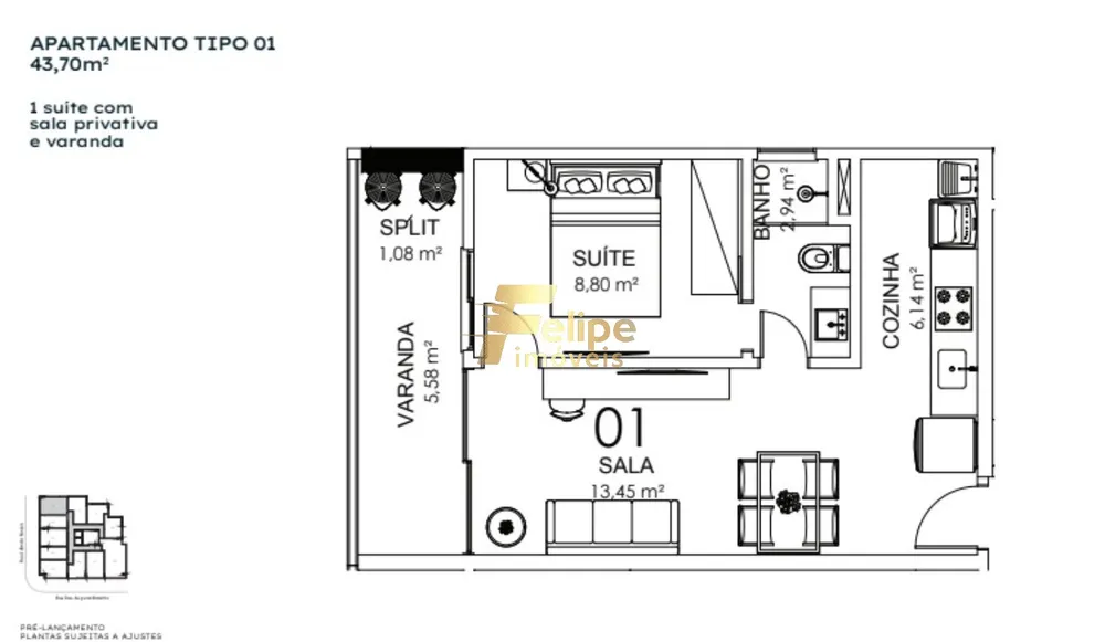 Apartamento, 1 quarto, 35 m² - Foto 11