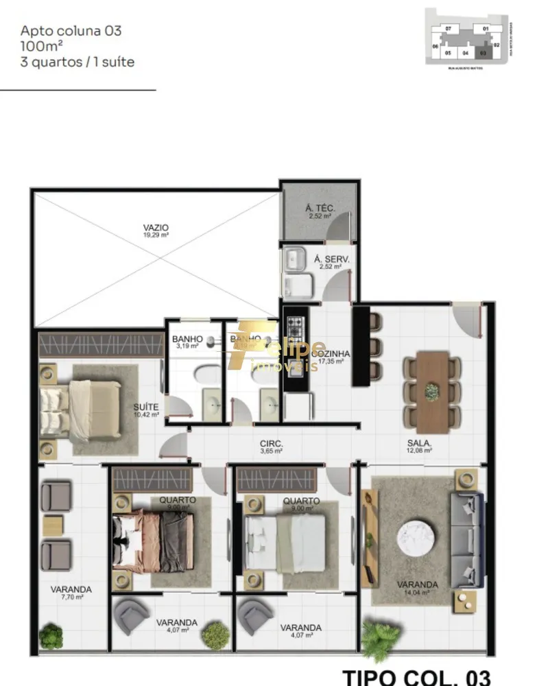 Apartamento, 3 quartos, 100 m² - Foto 9
