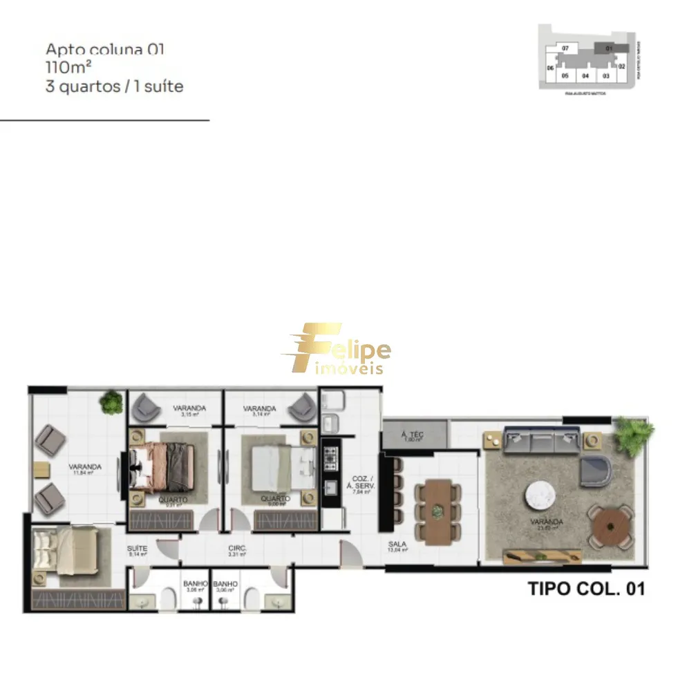 Apartamento, 3 quartos, 100 m² - Foto 10