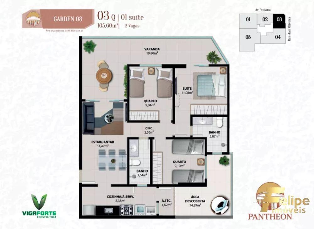 Apartamento à venda com 3 quartos, 101m² - Foto 5