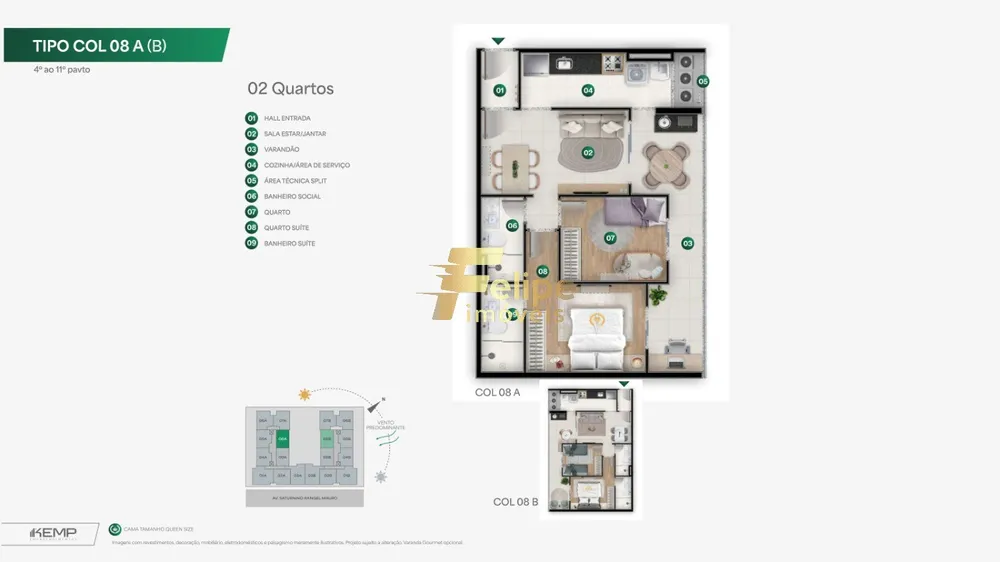 Apartamento, 2 quartos, 57 m² - Foto 9