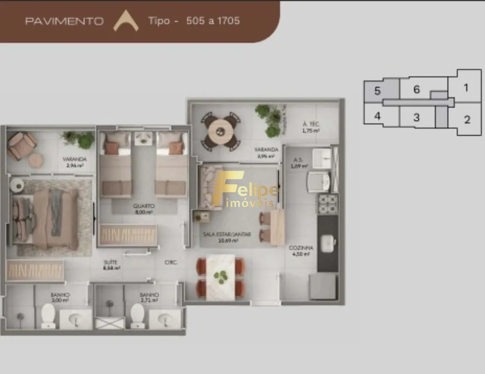 Apartamento, 2 quartos, 54 m² - Foto 6