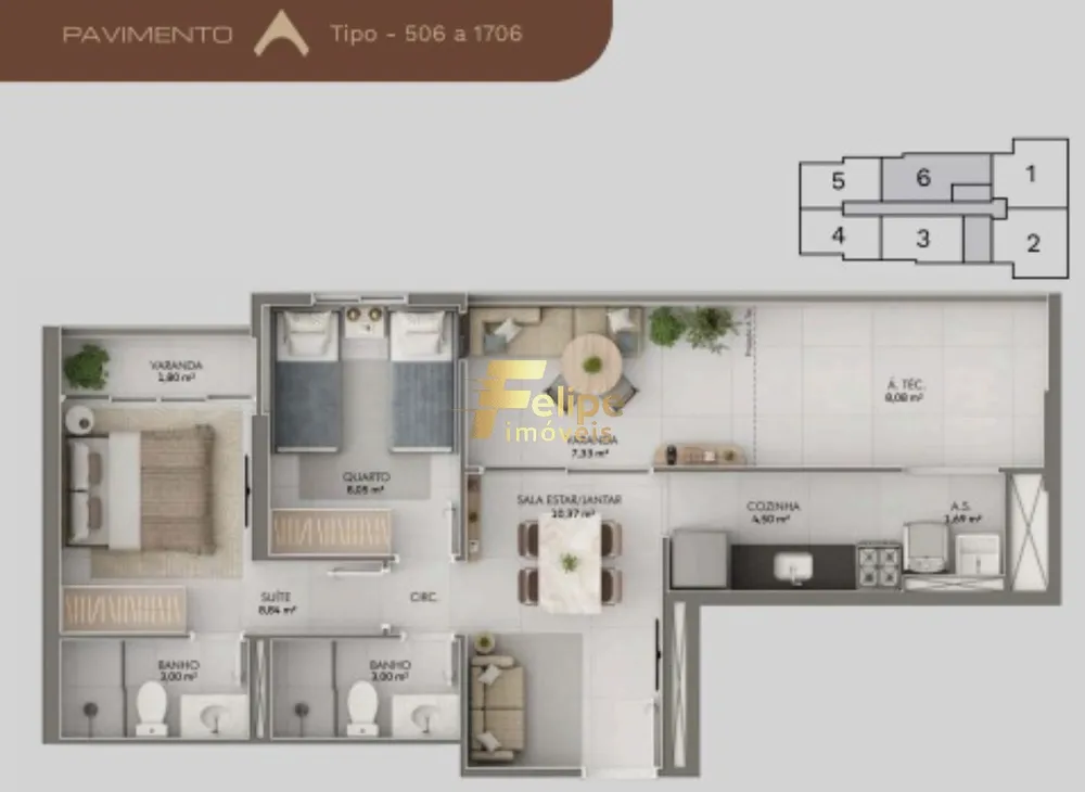 Apartamento, 2 quartos, 54 m² - Foto 5