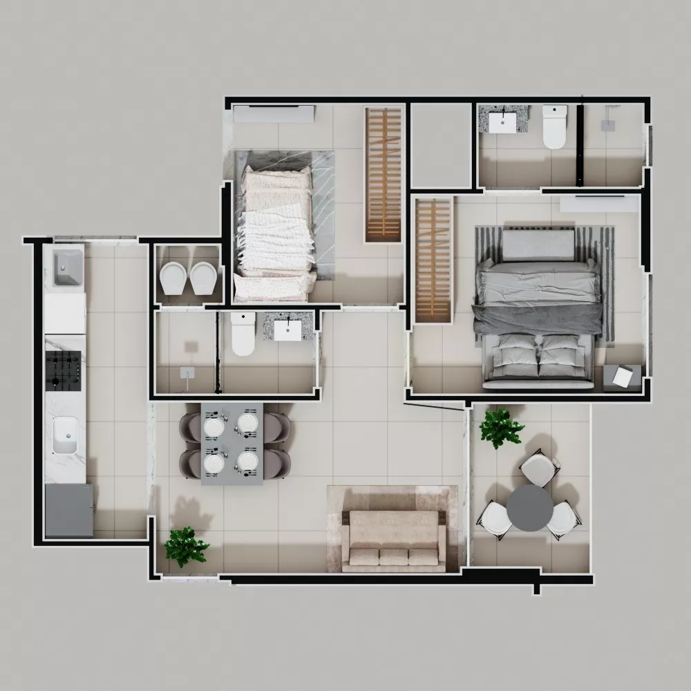 Apartamento à venda com 3 quartos, 83m² - Foto 2