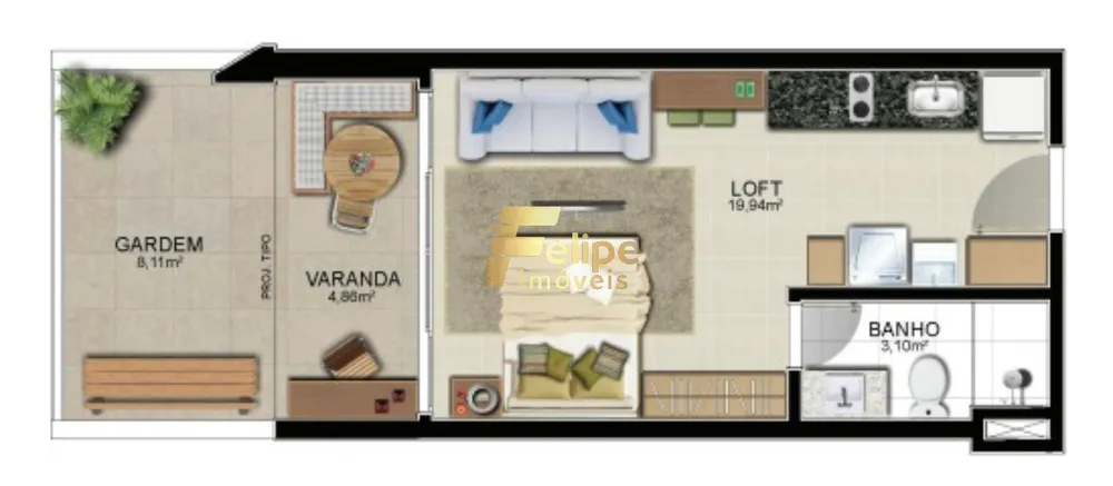 Apartamento, 1 quarto, 44 m² - Foto 2