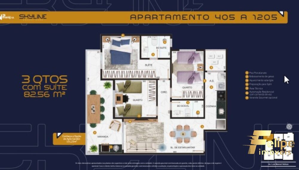 Apartamento, 3 quartos, 82 m² - Foto 2