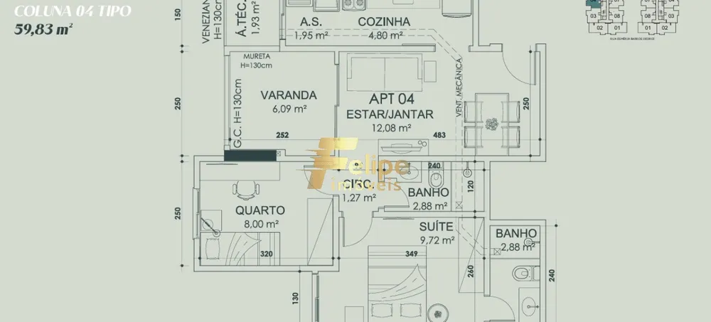 Apartamento, 2 quartos, 59 m² - Foto 6