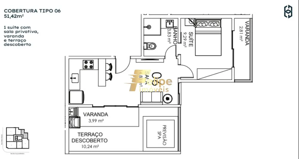 Apartamento, 1 quarto, 42 m² - Foto 2