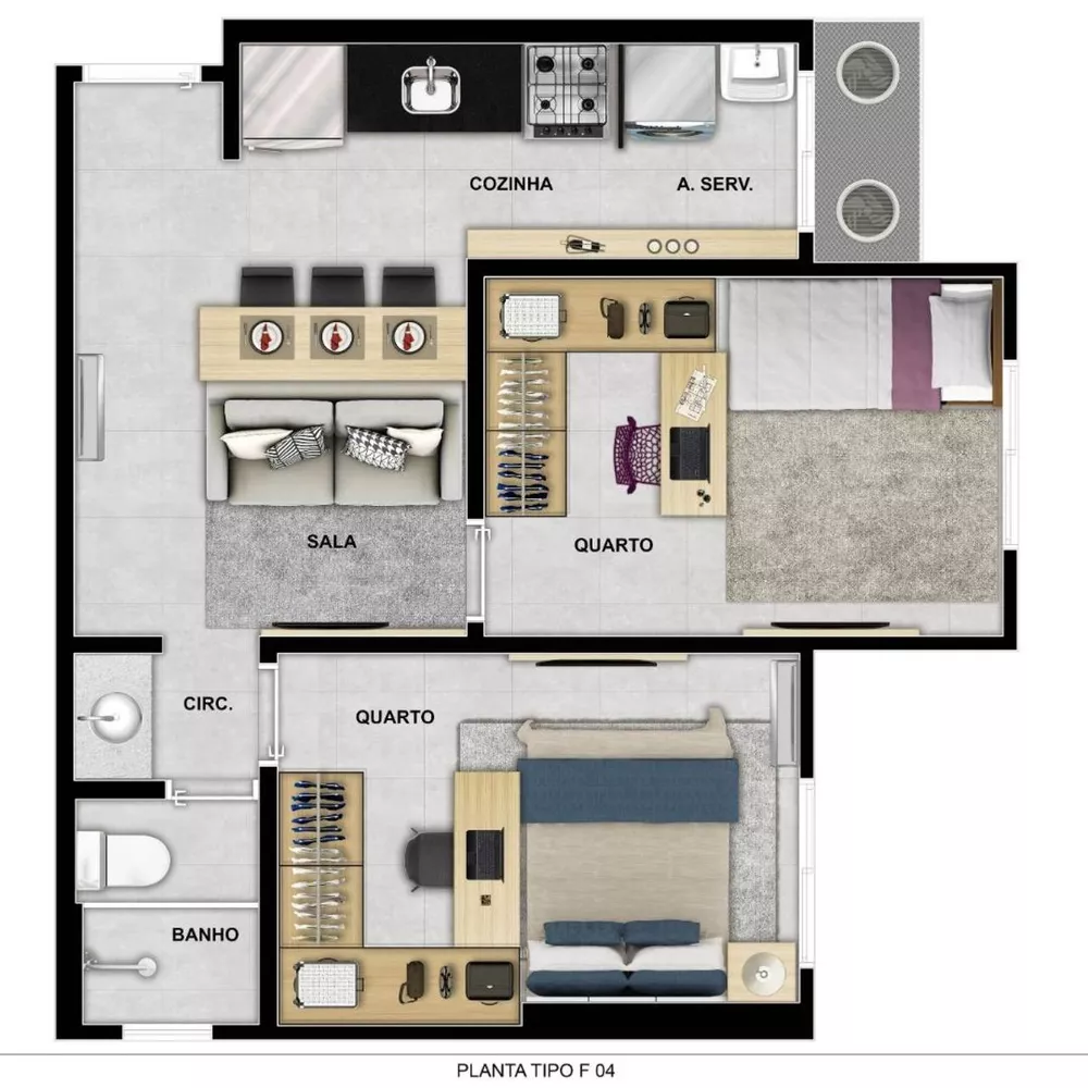 Apartamento à venda com 2 quartos, 37m² - Foto 4