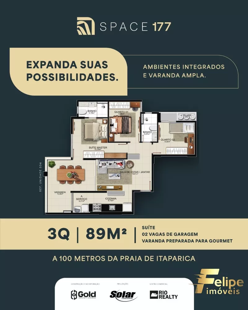 Apartamento à venda com 3 quartos, 89m² - Foto 4