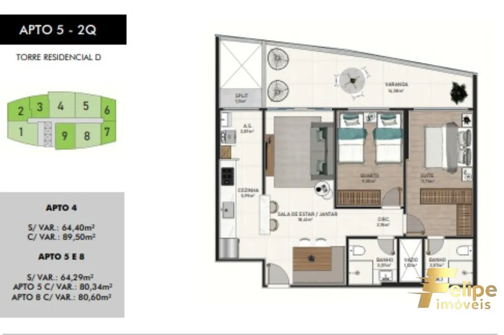 Apartamento, 2 quartos, 88 m² - Foto 9