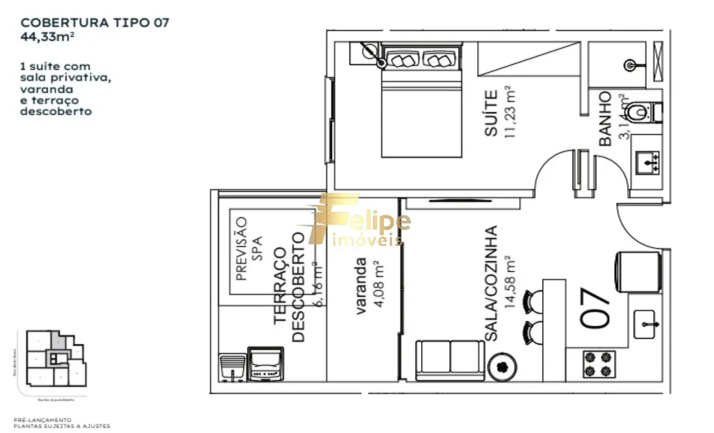 Cobertura, 2 quartos, 85 m² - Foto 2