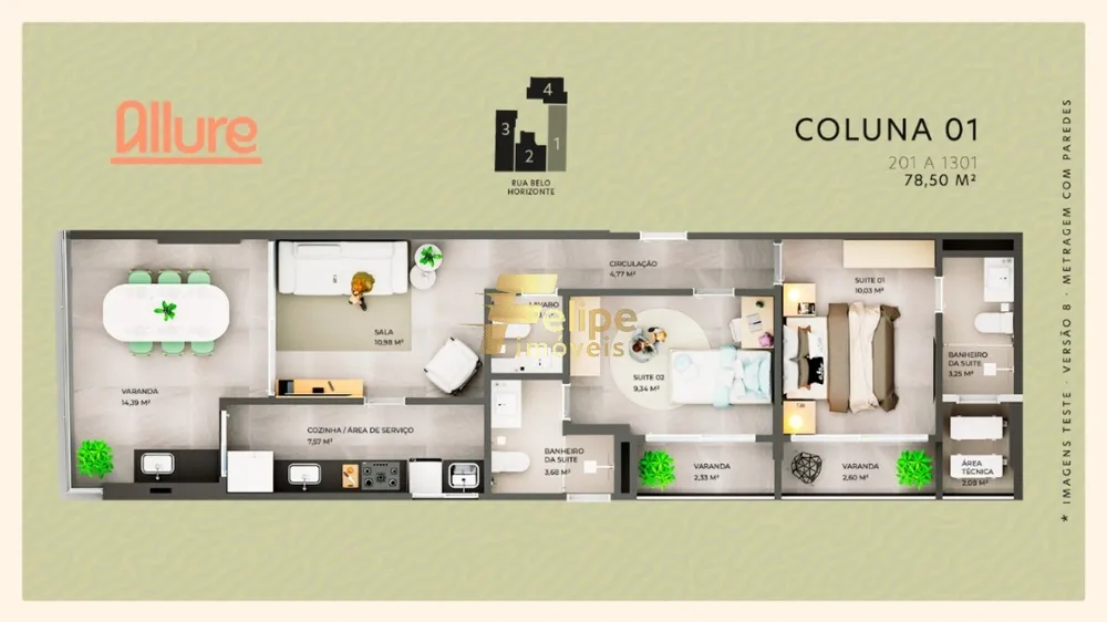Apartamento, 2 quartos, 58 m² - Foto 2
