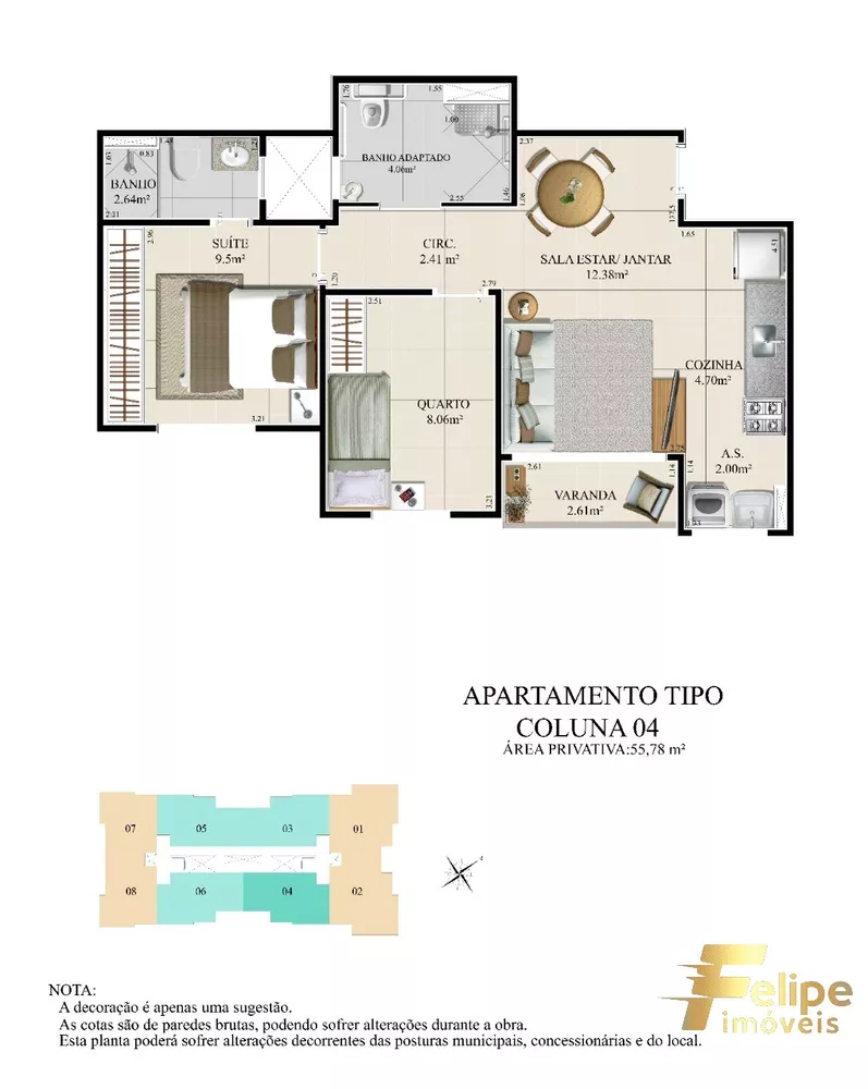 Apartamento à venda com 2 quartos, 50m² - Foto 2