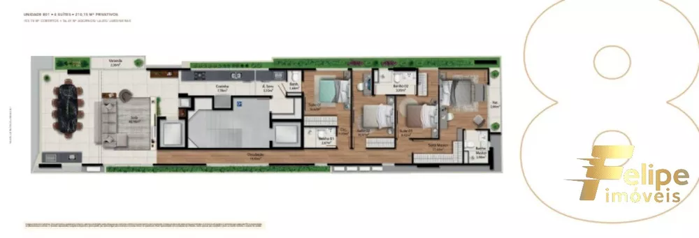 Apartamento à venda com 3 quartos, 187m² - Foto 10