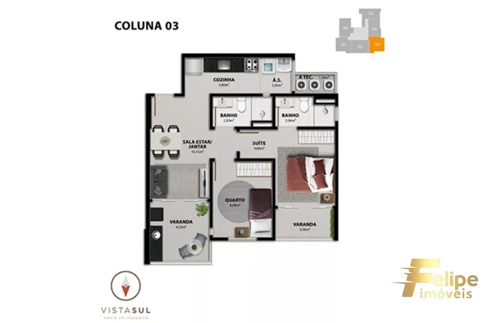 Apartamento à venda com 2 quartos, 63m² - Foto 7