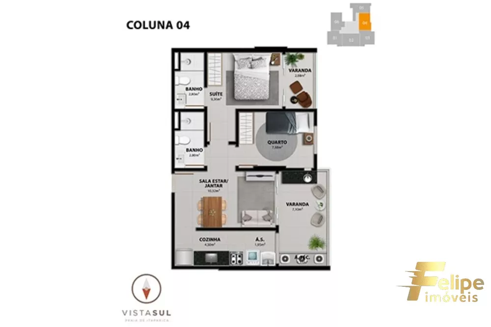 Apartamento à venda com 2 quartos, 63m² - Foto 6