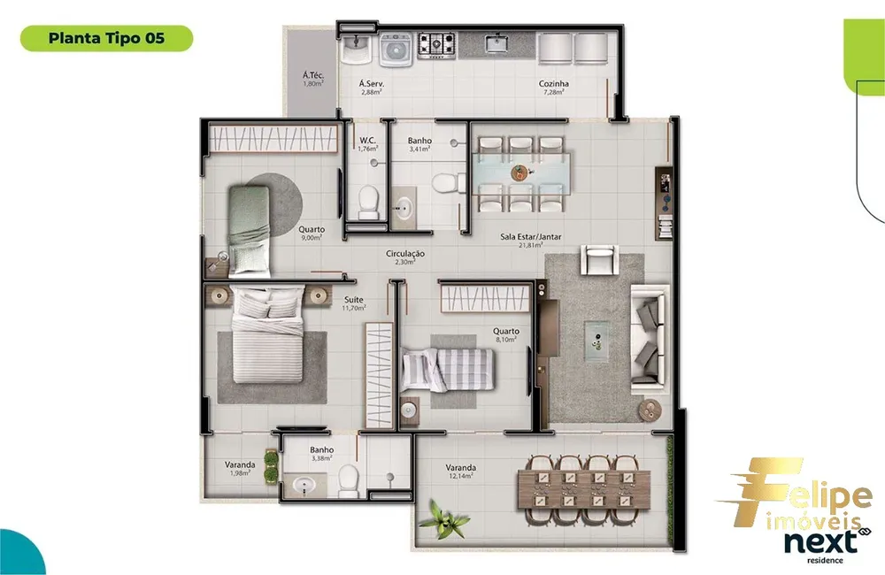 Apartamento, 3 quartos, 98 m² - Foto 7