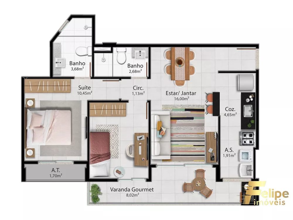 Apartamento à venda com 2 quartos, 65m² - Foto 8